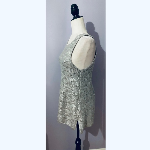 Anthropologie Moth Sana Foil Metallic Sleeveless Sweater - Picture 4 of 6